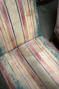 Set of 4 Upholstered Mid-Century Dining Chairs with Teak Bases