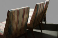 Set of 4 Upholstered Mid-Century Dining Chairs with Teak Bases