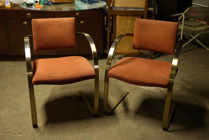 Pair of Mid-Century Mark Mascheroni for Brueton Cantilevered Chairs