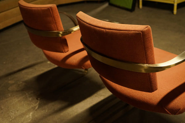 Pair of Mid-Century Mark Mascheroni for Brueton Cantilevered Chairs