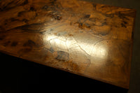 Petite 4 Drawer Burl Olivewood Campaign Style Chest