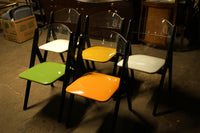 Set of 5 Mid-Century Folding Chairs with Lucite Backs by Stakmore