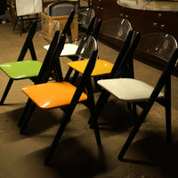 Set of 5 Mid-Century Folding Chairs with Lucite Backs by Stakmore