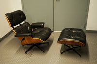 Eames Lounge Chair and Ottoman in Black Leather