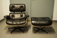 Eames Lounge Chair and Ottoman in Black Leather