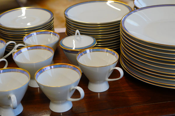 Mid-Century "Gala Blue" Dinner Service by Raymond Loewy for Rosenthal Germany