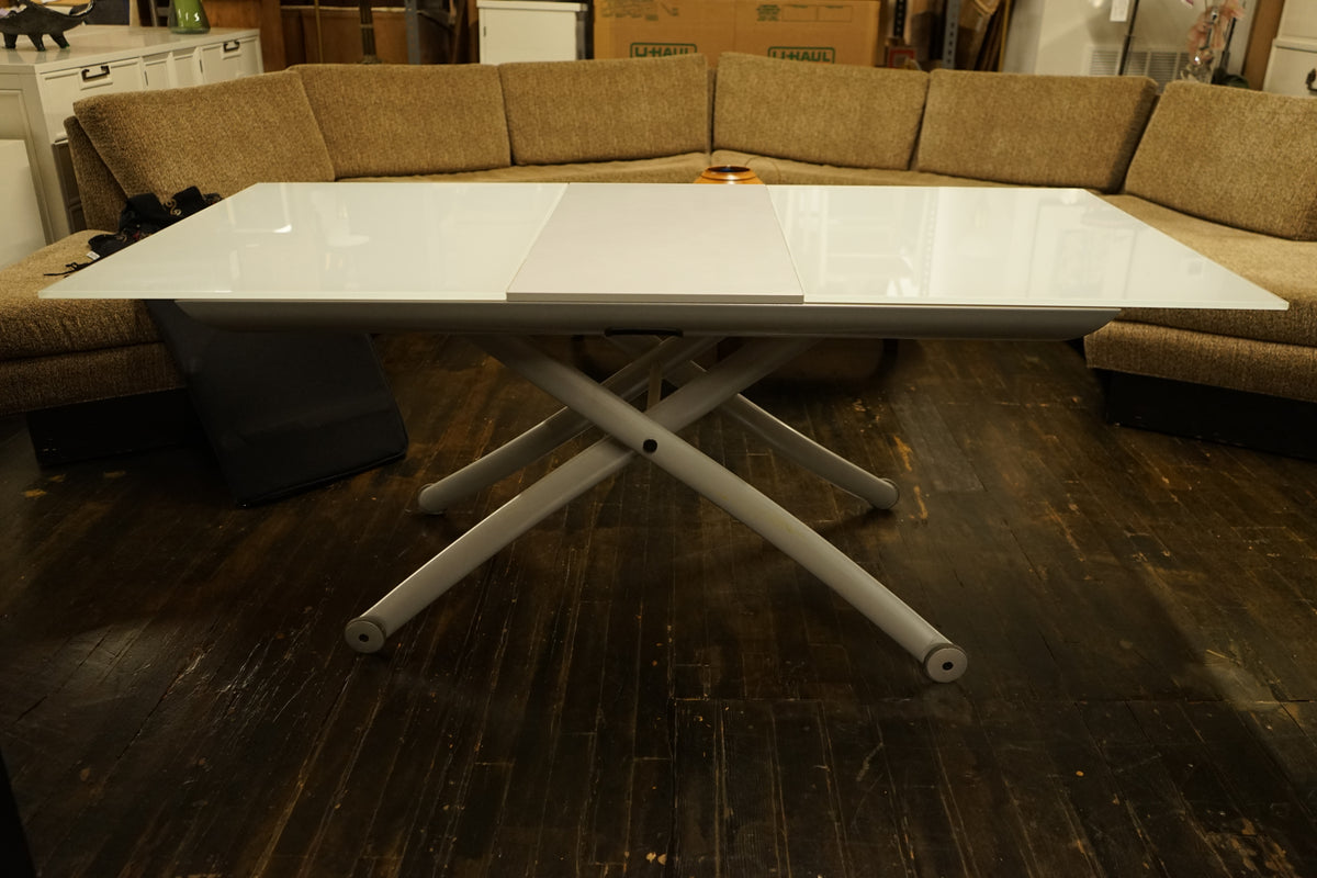 White and Gray Ligne Roset "Yoyo" Table by Pagnon & Pelhaitre