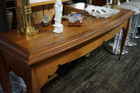 Benchmade Bowfront Mahogany Console Table with Ebony Inlays