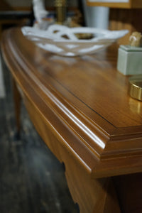 Benchmade Bowfront Mahogany Console Table with Ebony Inlays