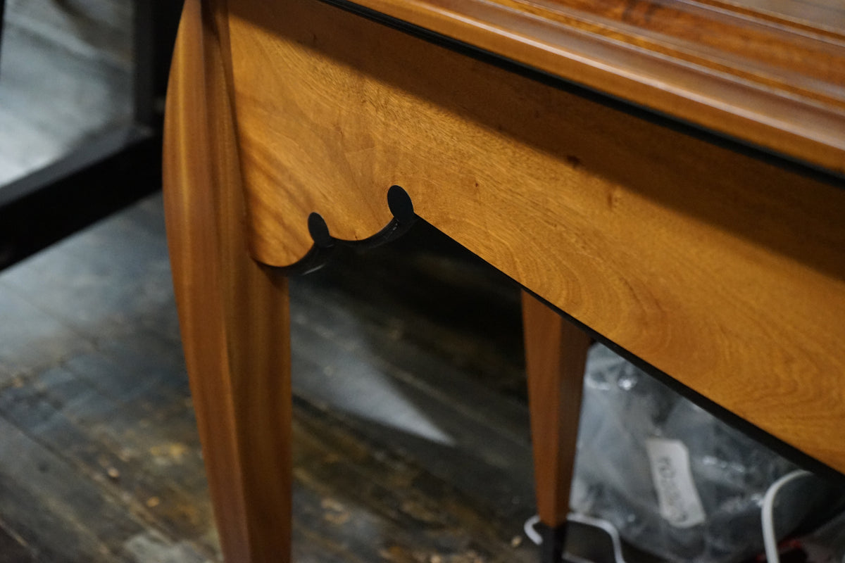 Benchmade Bowfront Mahogany Console Table with Ebony Inlays
