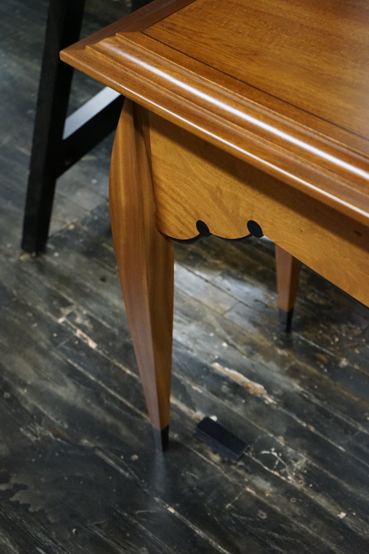 Benchmade Bowfront Mahogany Console Table with Ebony Inlays