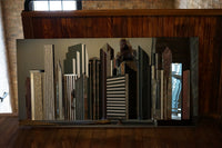 Grand Scale Mirrored Chicago Skyline Sculpture by Harvard Reflections
