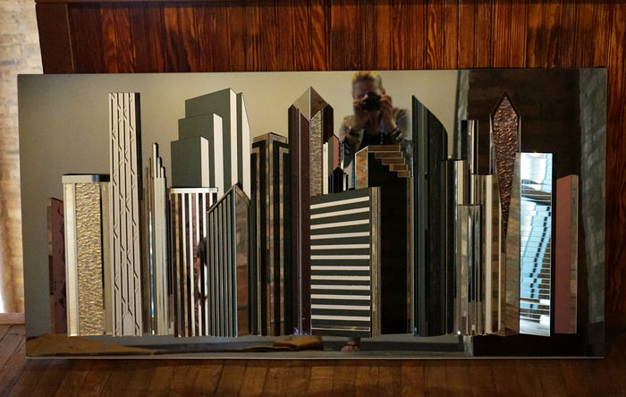 Grand Scale Mirrored Chicago Skyline Sculpture by Harvard Reflections