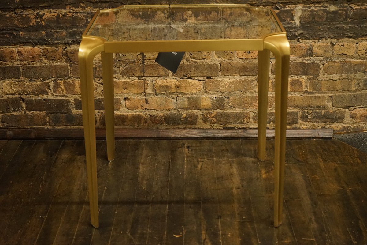 Luxe Lotus Bronze and Glass Side Table by Baker Furniture