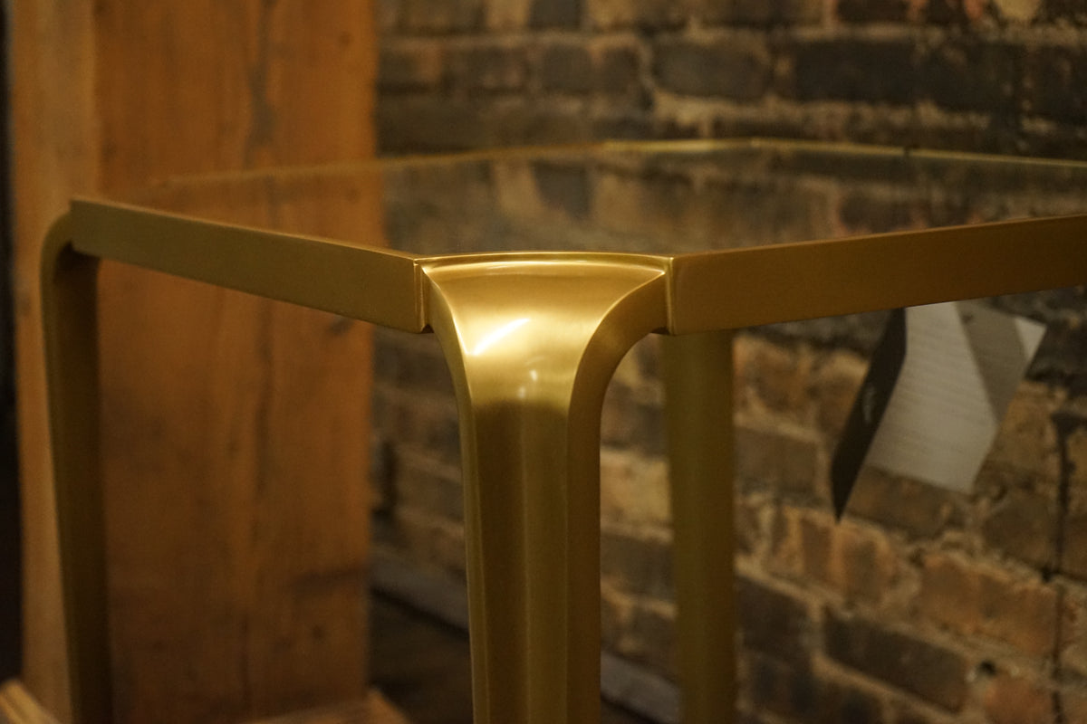 Luxe Lotus Bronze and Glass Side Table by Baker Furniture
