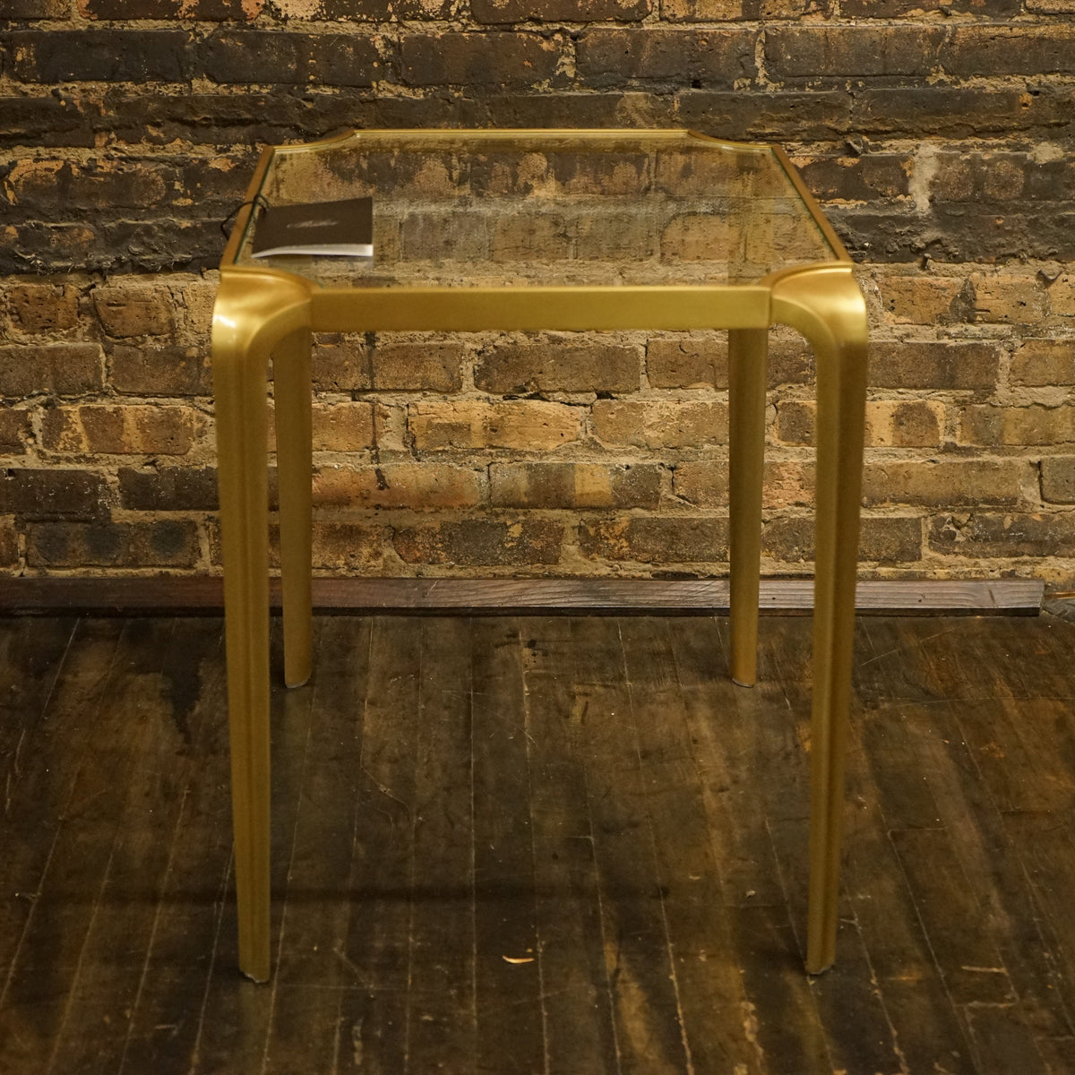 Luxe Lotus Bronze and Glass Side Table by Baker Furniture