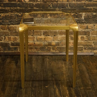 Luxe Lotus Bronze and Glass Side Table by Baker Furniture