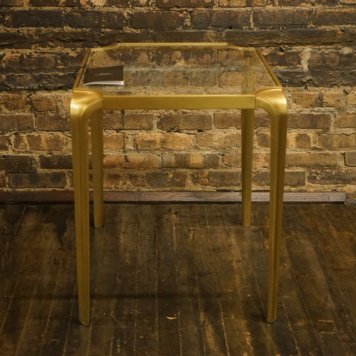 Luxe Lotus Bronze and Glass Side Table by Baker Furniture