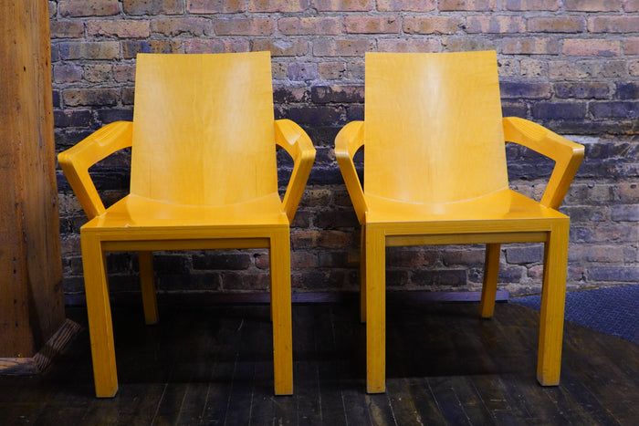 Pair of Dakota Jackson "Library" Chairs in maple. Chicago, IL Studio Sonja Milan