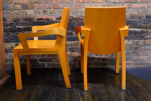 Pair of Dakota Jackson "Library" Chairs in maple. Chicago, IL Studio Sonja Milan