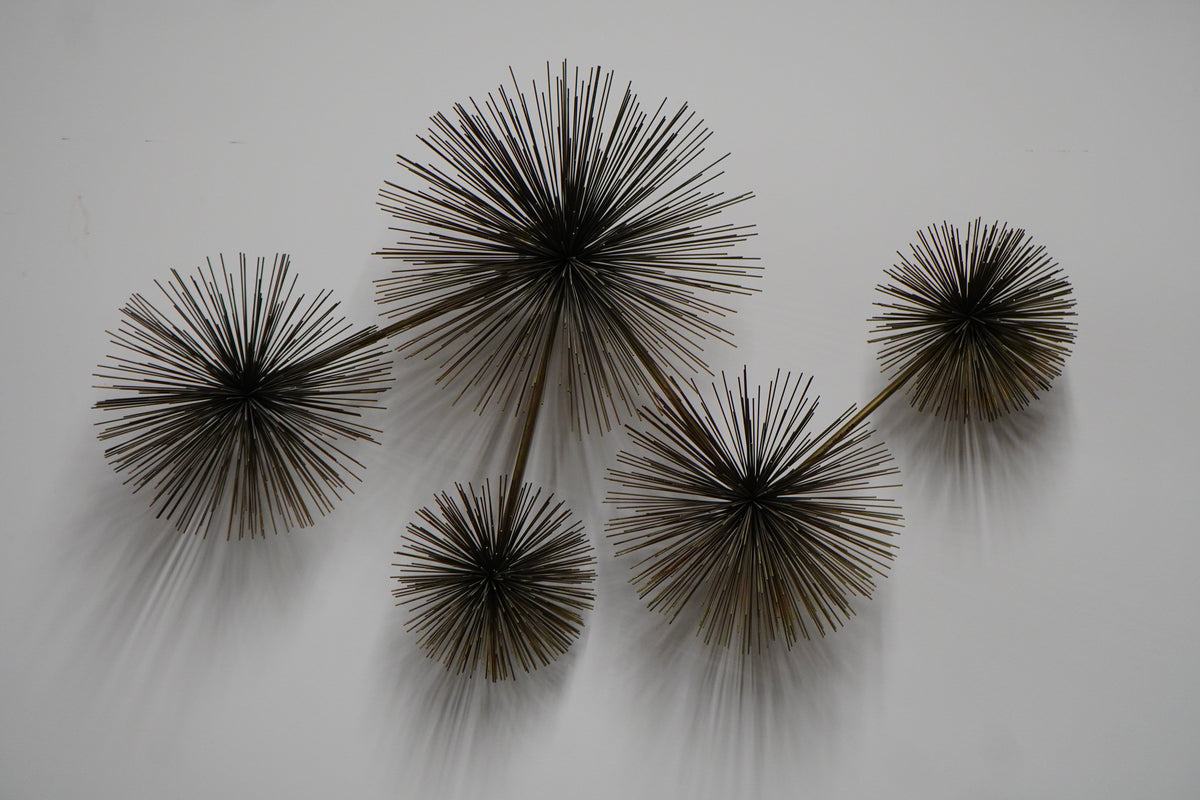 A lovely sea urchin wall sculpture by C. Jeré (Curtis Jere Artisan House) . Signed and dated 1979.  Chicago, IL Studio Sonja Milan