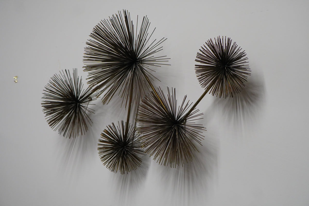 A lovely sea urchin wall sculpture by C. Jeré (Curtis Jere Artisan House) . Signed and dated 1979.  Chicago, IL Studio Sonja Milan