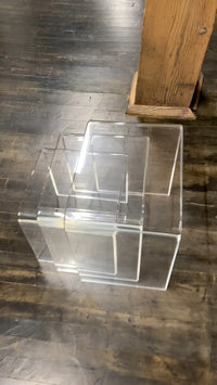 Lovely set of 3 waterfall style lucite nesting tables. They are in really good condition (some light scratches that would be expected with light use). Chicago, IL Studio Sonja Milan