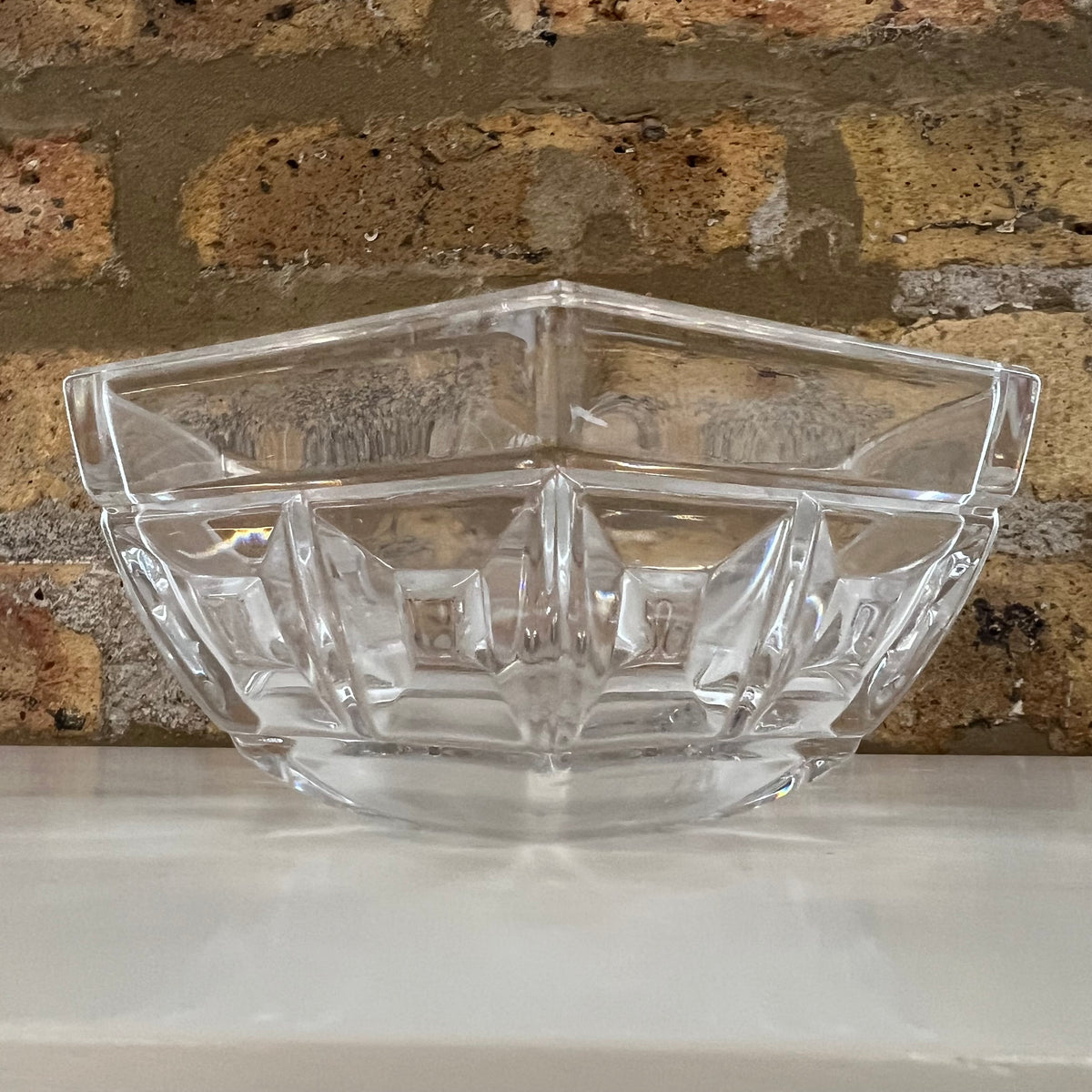 Rosenthal Germany Crystal Bowl, Domus pattern, Hexagon shape.  1980's crystal, Studio Sonja Milan, Chicago, IL, Great wedding gift.  Mid-Century Candy Dish