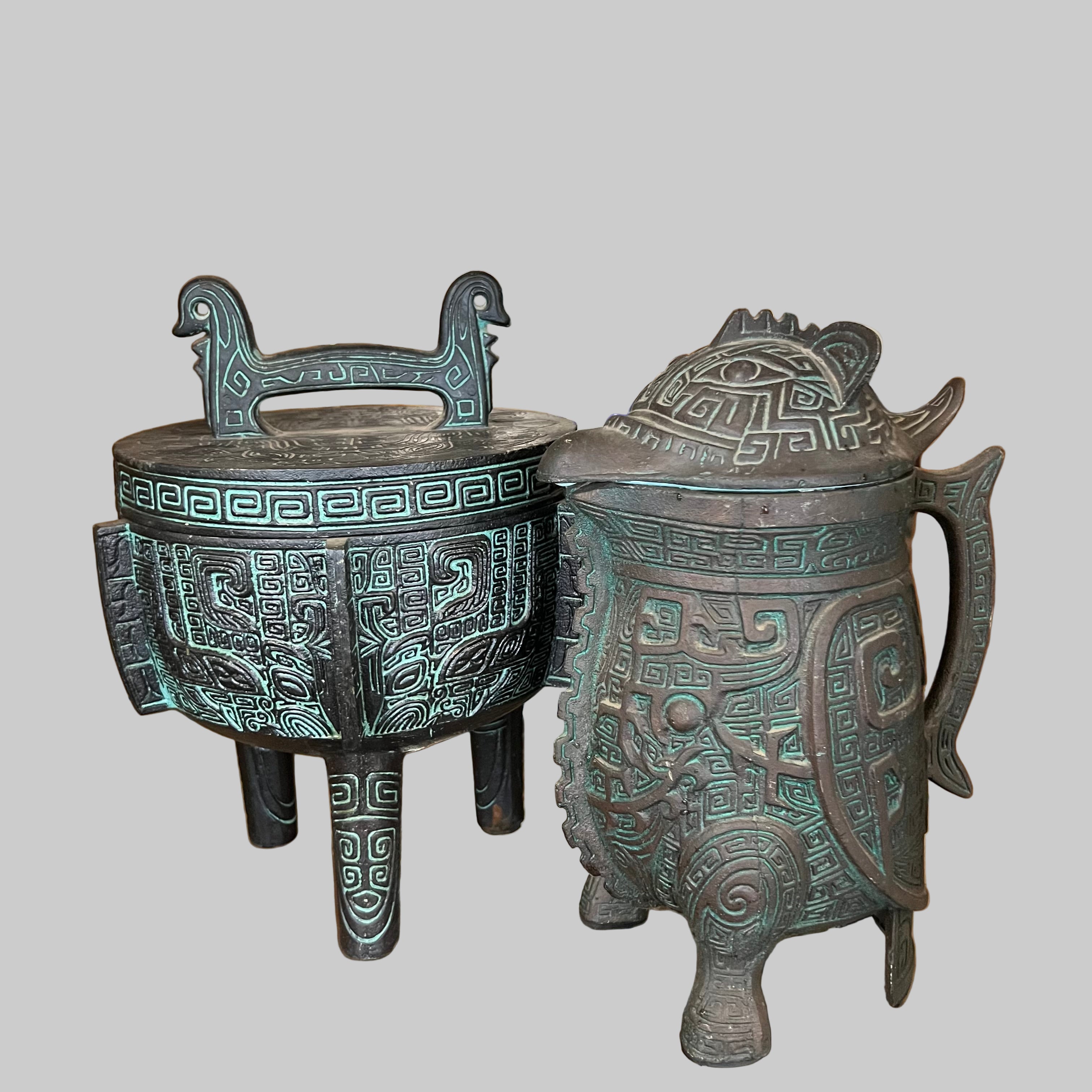James Mont Style Verdigris Ice Bucket and Water Pitcher – Studio