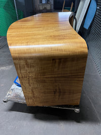 Vladimir Kagan Curved Executive Desk with Exotic Wood Top and Waterfall Sides