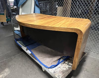Vladimir Kagan Curved Executive Desk with Exotic Wood Top and Waterfall Sides