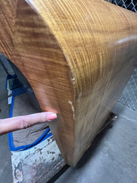 Vladimir Kagan Curved Executive Desk with Exotic Wood Top and Waterfall Sides