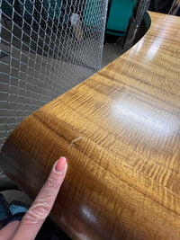 Vladimir Kagan Curved Executive Desk with Exotic Wood Top and Waterfall Sides