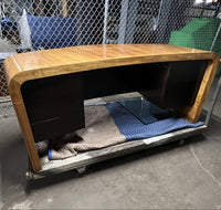 Vladimir Kagan Curved Executive Desk with Exotic Wood Top and Waterfall Sides