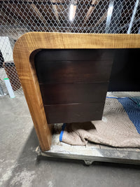 Vladimir Kagan Curved Executive Desk with Exotic Wood Top and Waterfall Sides