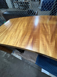 Vladimir Kagan Curved Executive Desk with Exotic Wood Top and Waterfall Sides