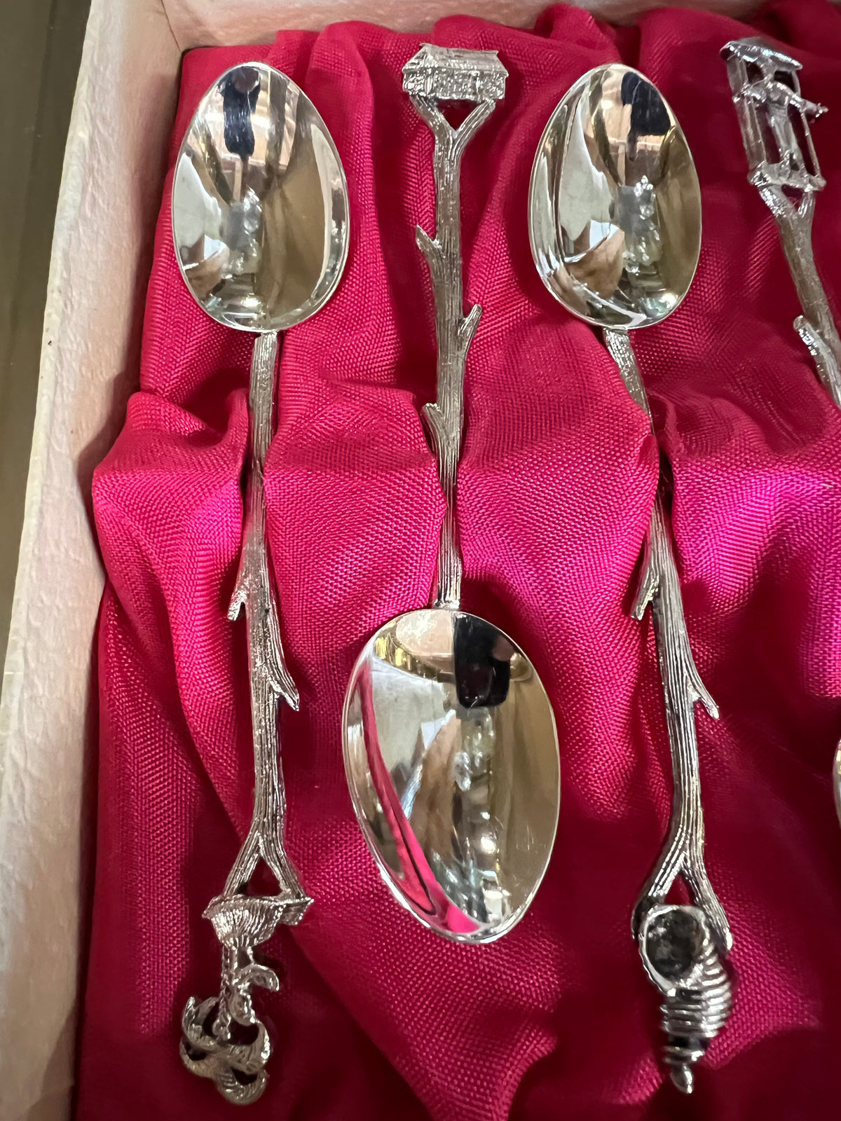 Demitasse Spoons, Asian tropical motif