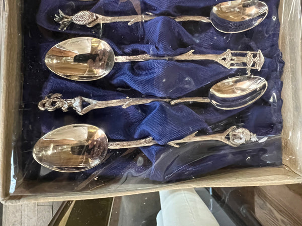 Demitasse Spoons, Asian tropical motif