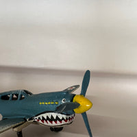 Vintage Cast Iron WWII Curtiss P-40 Warhawk Toy Airplane