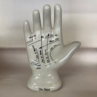 Vintage Palmistry Hand model, ceramic.  Palm reading guide,  Kitschy midcentury decor.