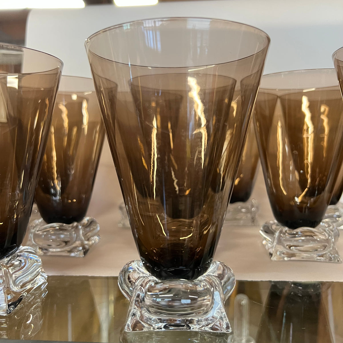 Bryce Bros Tempo Glassware in Morocco (a brownish glass) - Set of 10