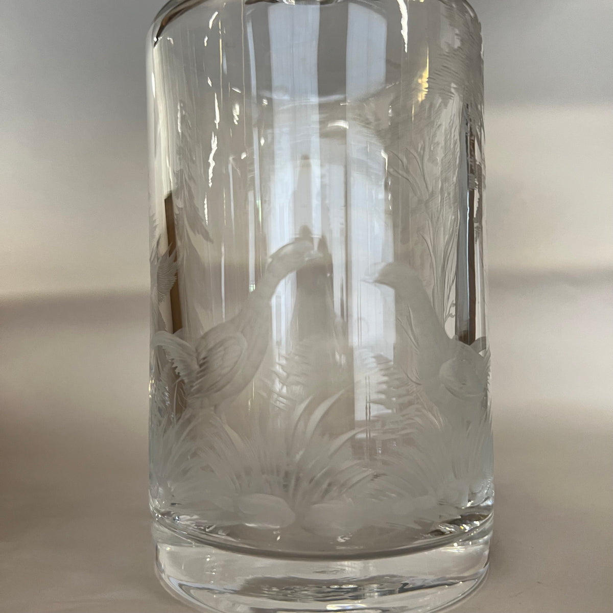 Vintage Queen's Lace Crystal Decanter with Lovely Etchings