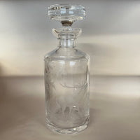 Vintage Queen's Lace Crystal Decanter with Lovely Etchings