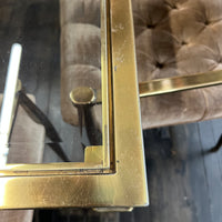 Mastercraft brass greek key dining table with glass tabletop.  Vintage midcentury dining table.  Hollywood Regency - Hollywood Glam.  Palm Beach, Palm Springs