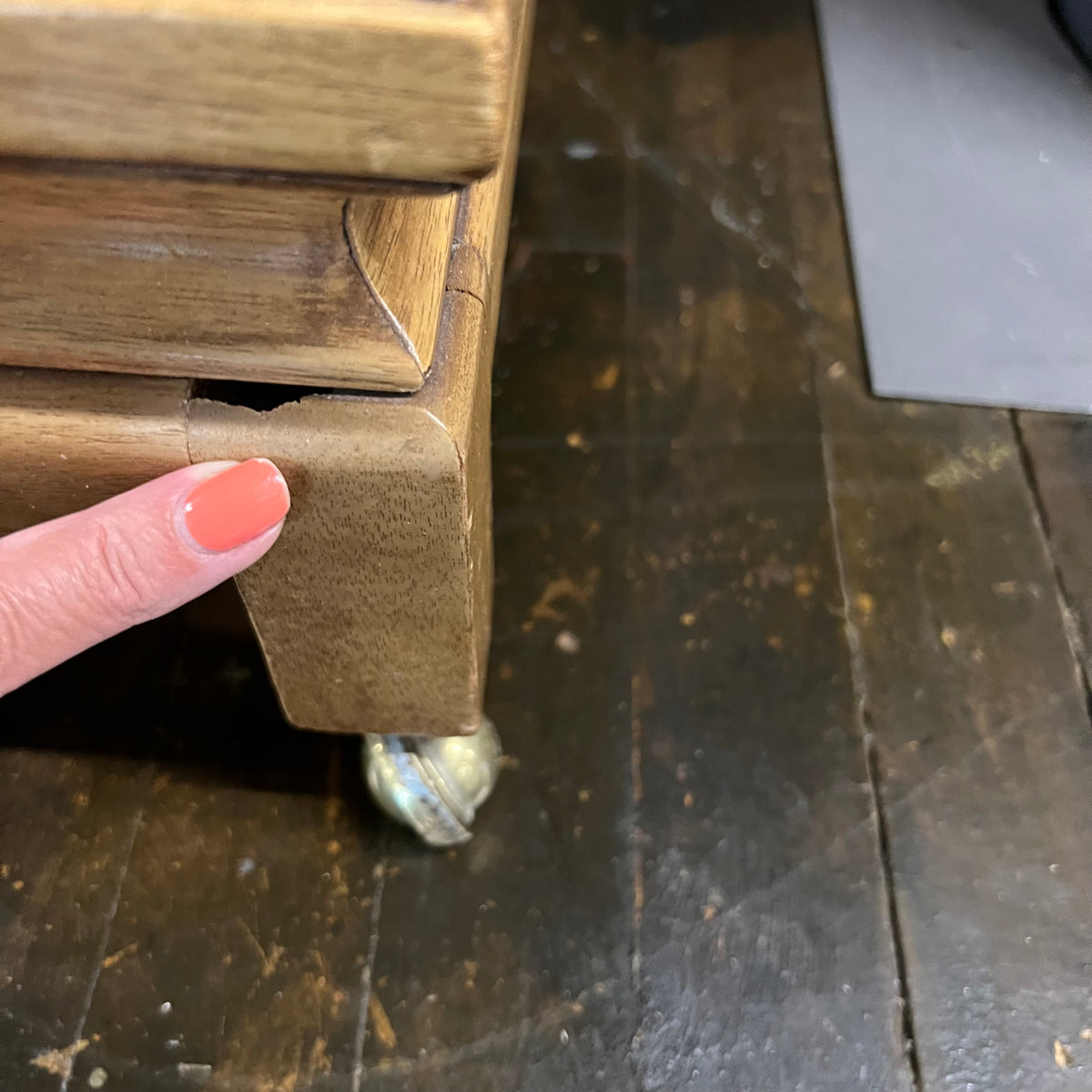 Pair of petite mid-century nightstands with 3 drawers. Made by American of Martinsville, Chinoiserie styling, beautiful brass hardware.  Chicago