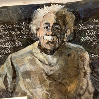 three dimensional painting and mixed media or Albert Einstein by Sam Fink.