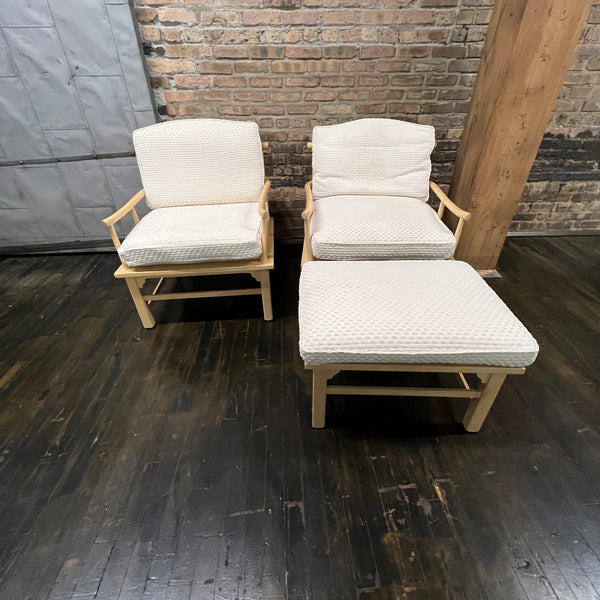 pair of lovely "ming style" chairs in a very light stain by Century Chair Company