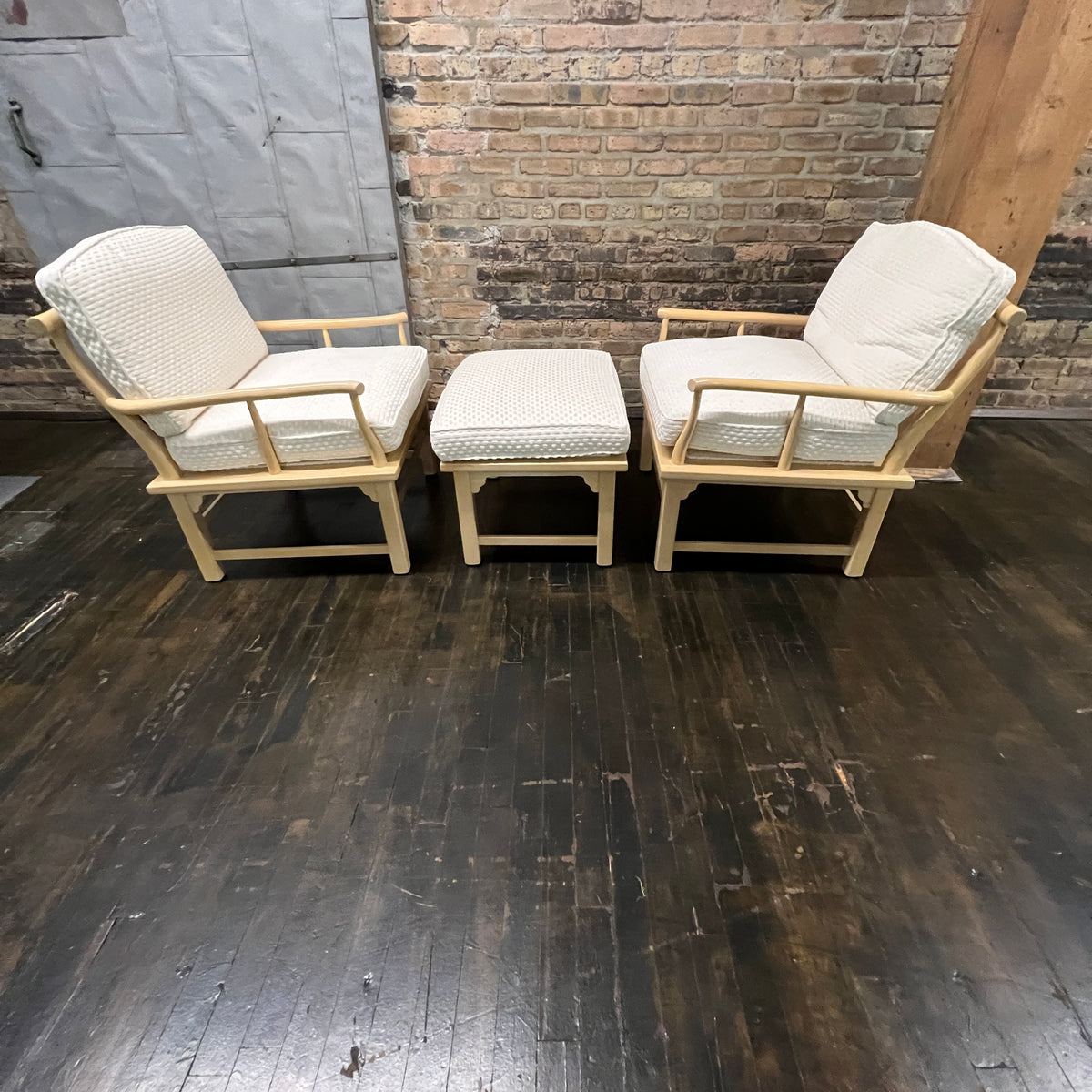 pair of lovely "ming style" chairs in a very light stain by Century Chair Company