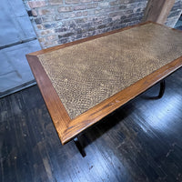 Chinese Colonial Style Desk with Rattan Top