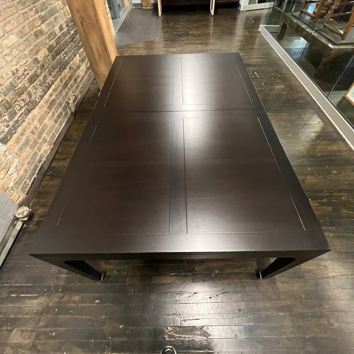 A refinished extension table that Michael Taylor designed for Baker Furniture.  This table starts out as a rectangle but with three impressive leaves it can extend to 122".  It was part of the Far East Collection he did for Baker. Chicago, IL Studio Sonja Milan